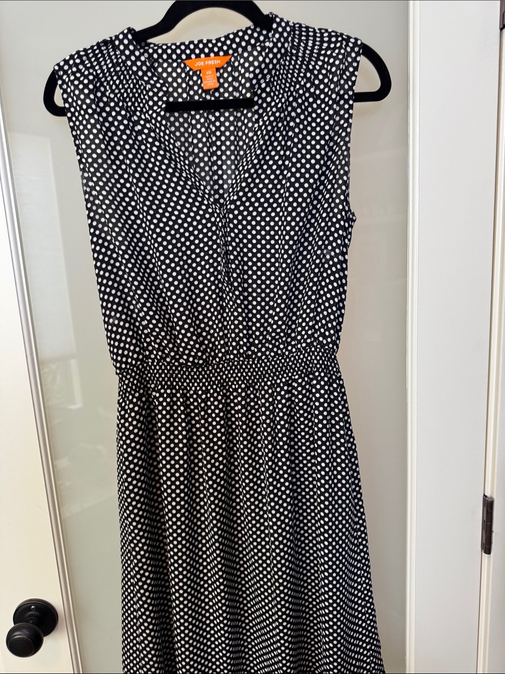 Joe Fresh Black and White Polka Dot Midi Dress